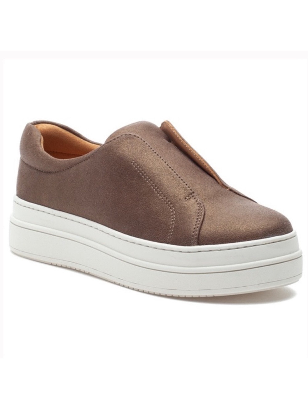 J/Slides NOEL Bronze Metallic Brush Leather Sneaker Women’s Size 9